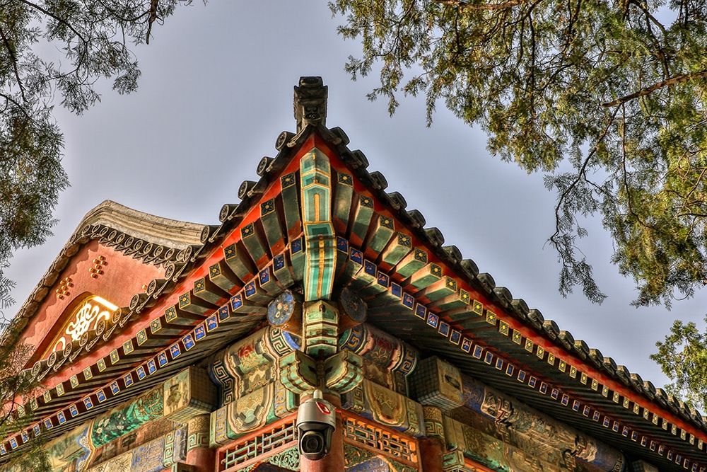 Asia-China-Beijing-Decorative Roof Detail of the Summer Palace of Empress Cixi